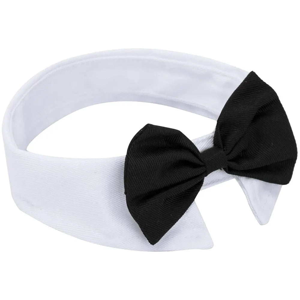 Bandeau blanc avec un grand nœud noir sur fond blanc
