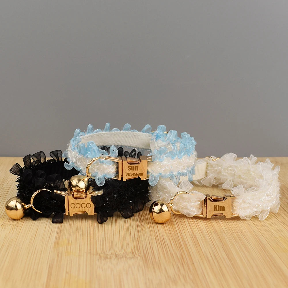 collier de chat en dentelle