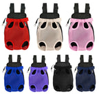 Ensemble de huit sacs pour animaux de différentes couleurs sur fond blanc
